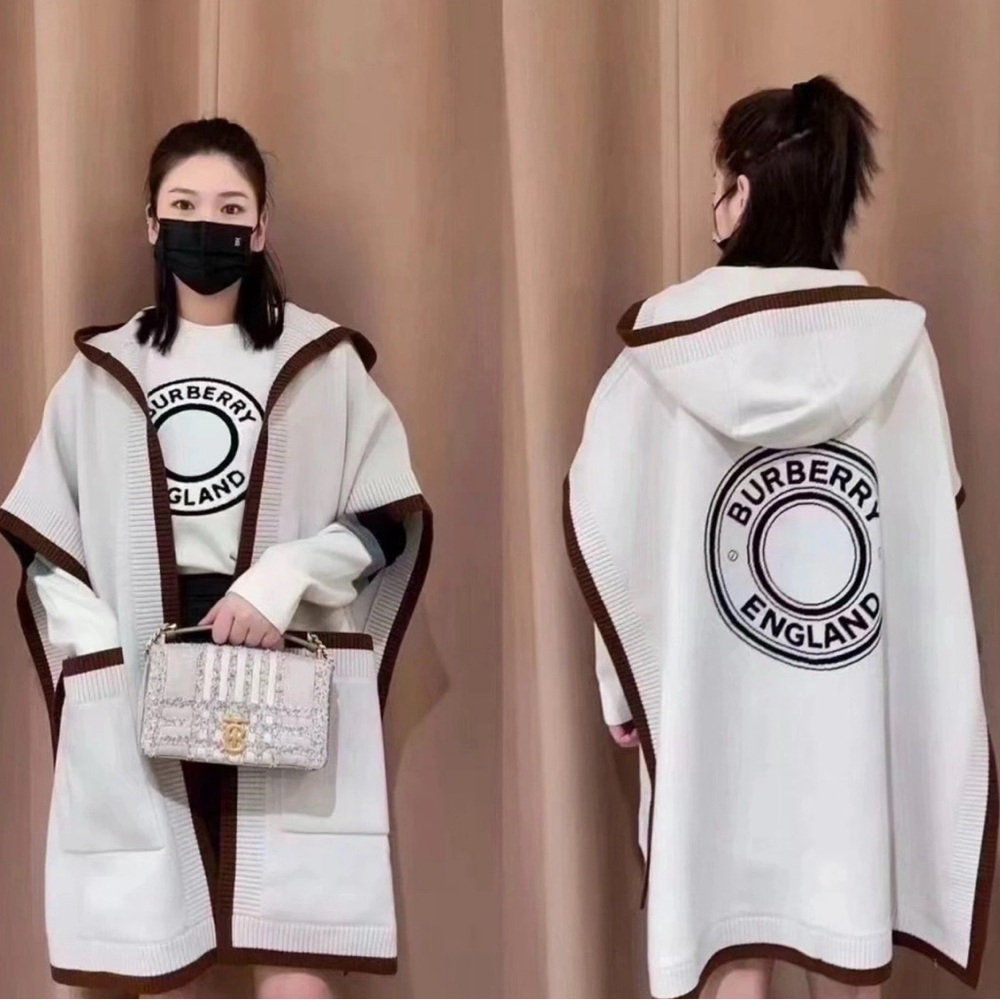 Burberry Cream Hooded Carla Cape